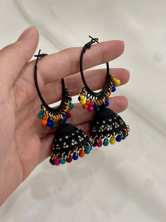 Dazzling Banobali matt black with multi beads(Sheharbano)