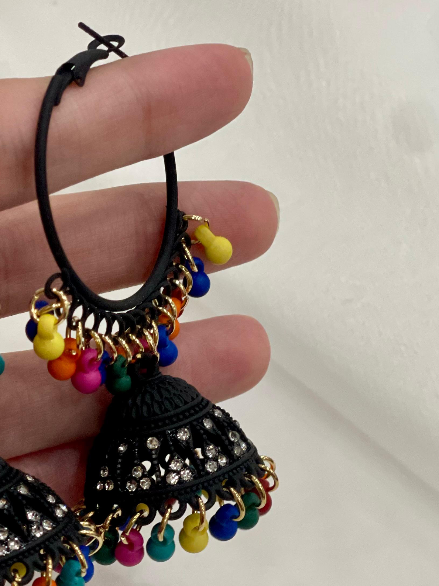 Dazzling Banobali matt black with multi beads(Sheharbano)