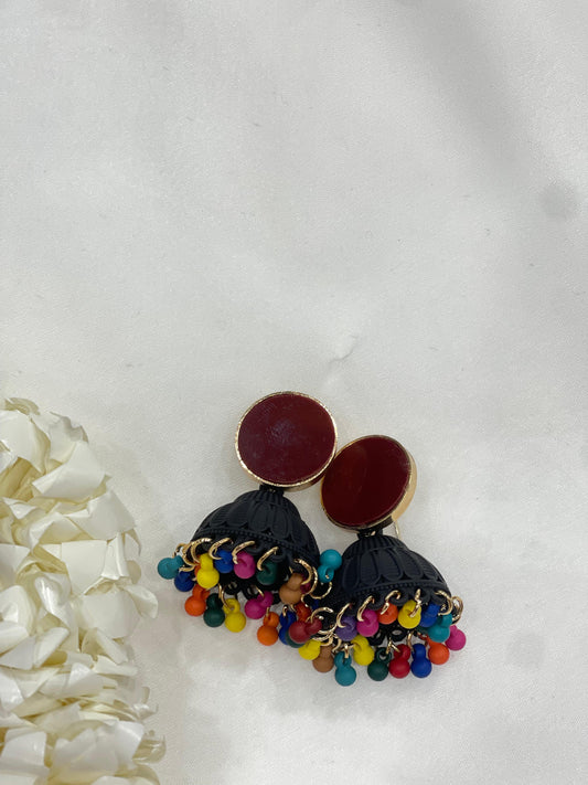 Gol matt jhumka black and multi(Sheharbano)