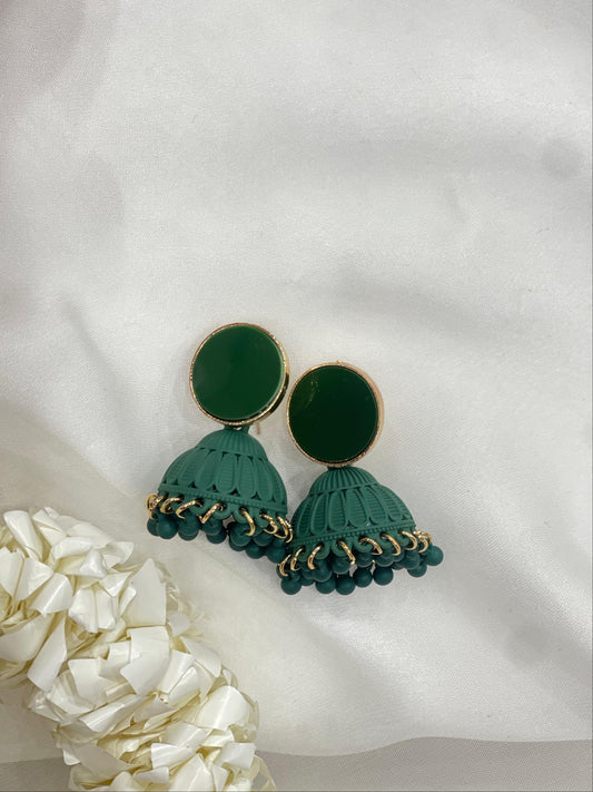 Gol matt jhumka green(Sheharbano)