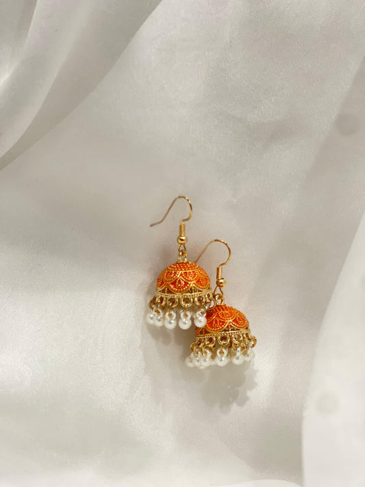 Mini jhumki orange(Sheharbano)