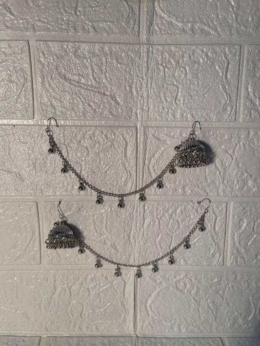 Aik Lari dotted saharay silver (Zartabbano)