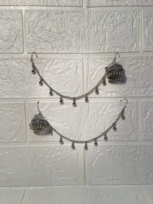 Aik Lari dotted saharay silver (Zartabbano)