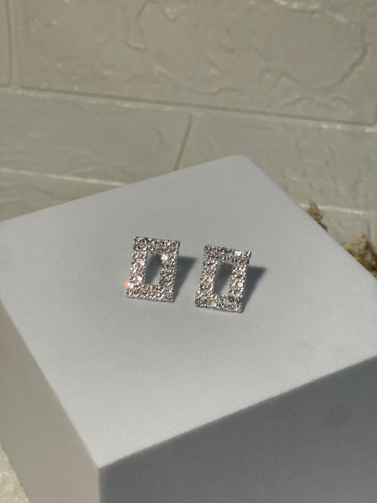 Rectangle silver Earrings (Zartabbano)