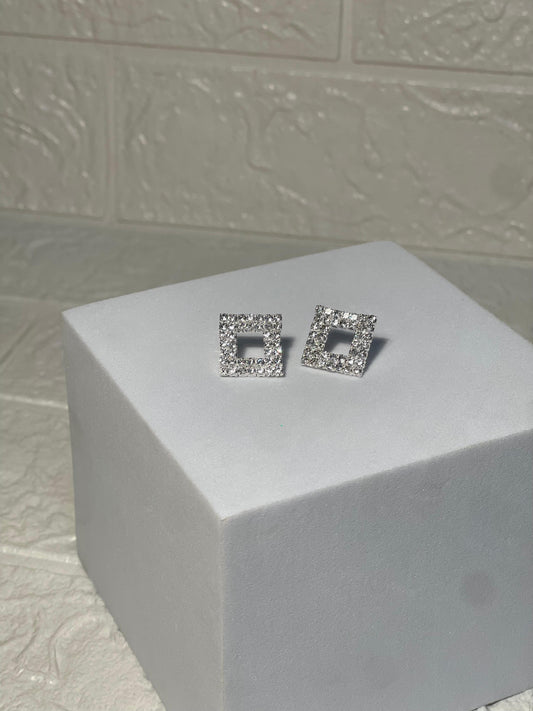 Square silver Earrings (Zartabbano)