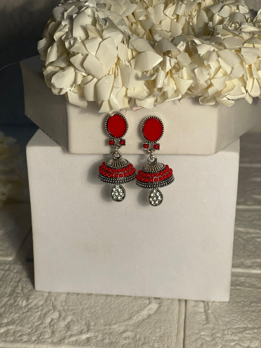 red Jhumka- (Zartabbano)