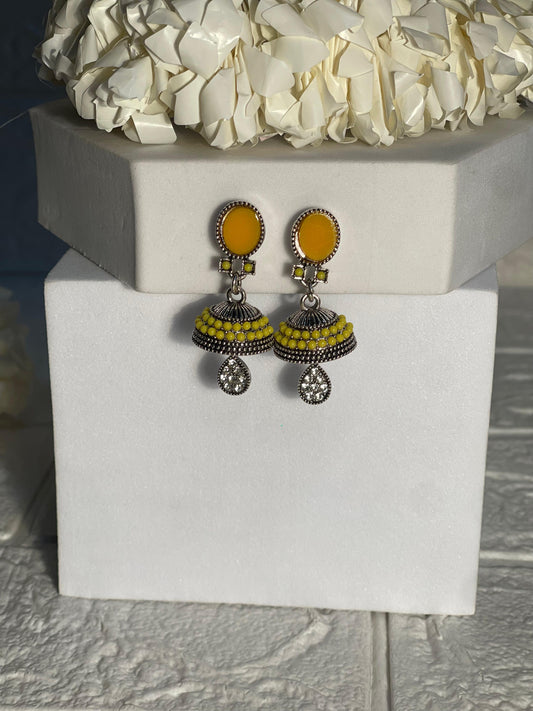 yellow Jhumka- (Zartabbano)