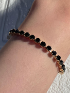 Beaded Prism bracelet black and gold-(Mahnoorbano)
