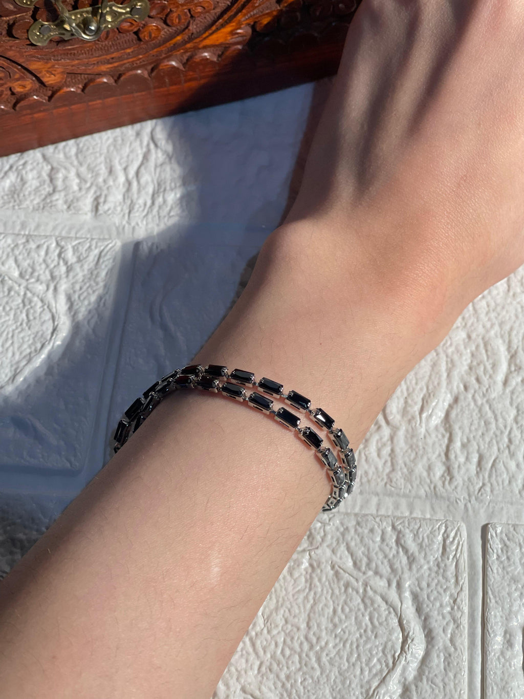 Double Gem bracelet black (Mahnoorbano)