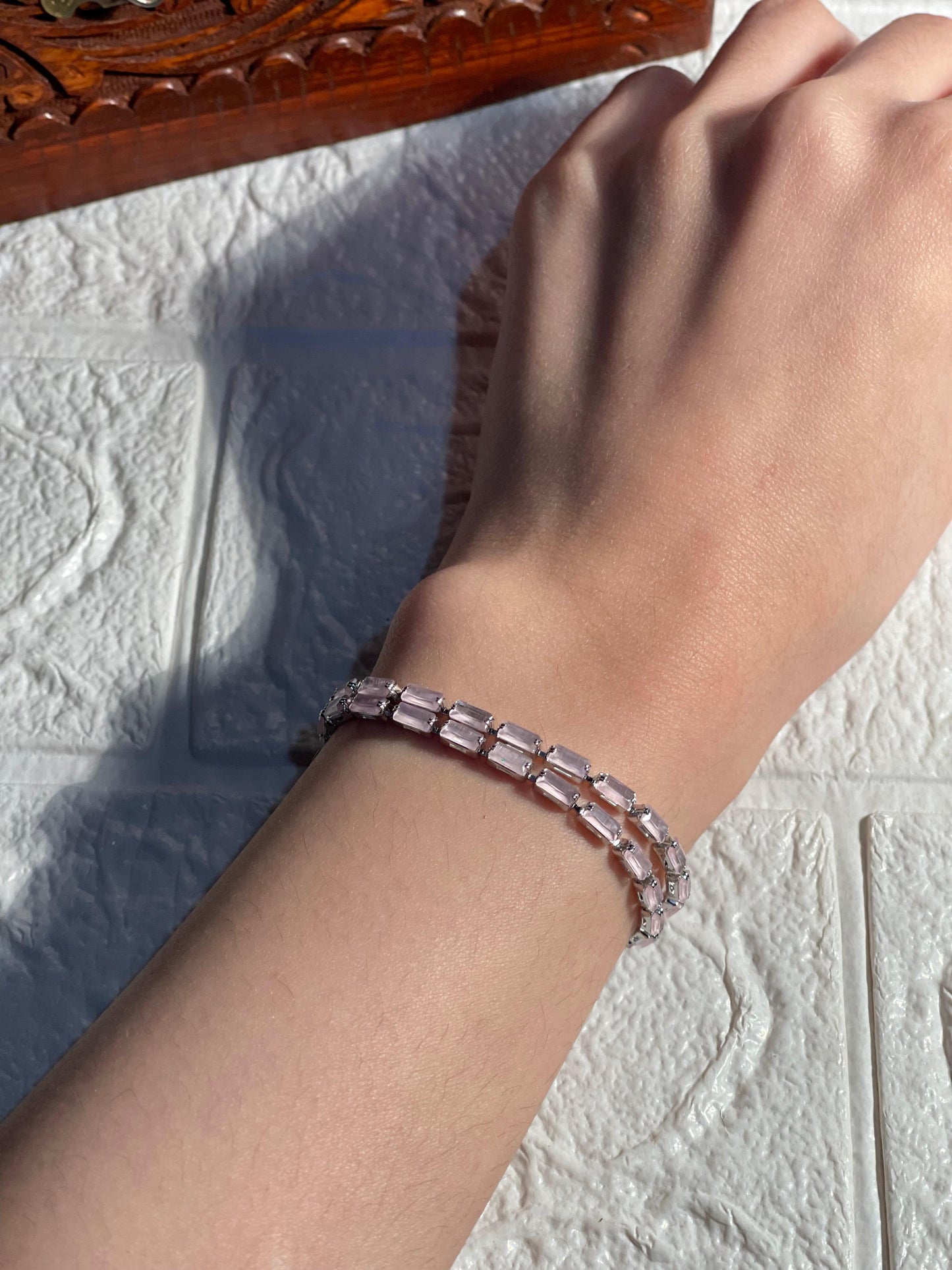 Double Gem bracelet pink (Mahnoorbano)