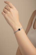 butterfly bracelet black and silver(Mahnoorbano)