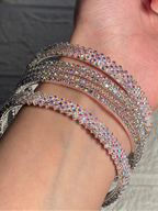 Chamkeela bangle set-silver(Mahnoorbano)