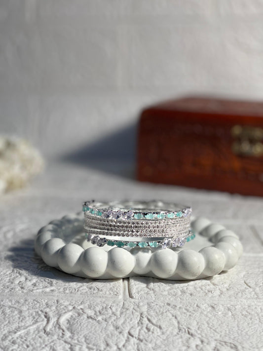 Bedazzled bangle set-turquoise  (Mahnoorbano)
