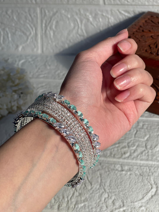 Bedazzled bangle set-turquoise  (Mahnoorbano)