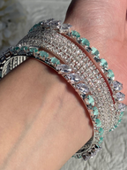 Bedazzled bangle set-turquoise  (Mahnoorbano)