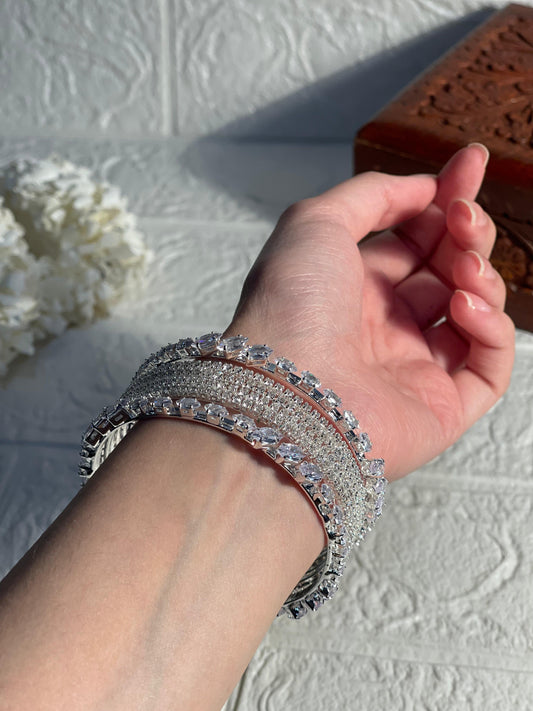 Bedazzled bangle set-clear (Mahnoorbano)
