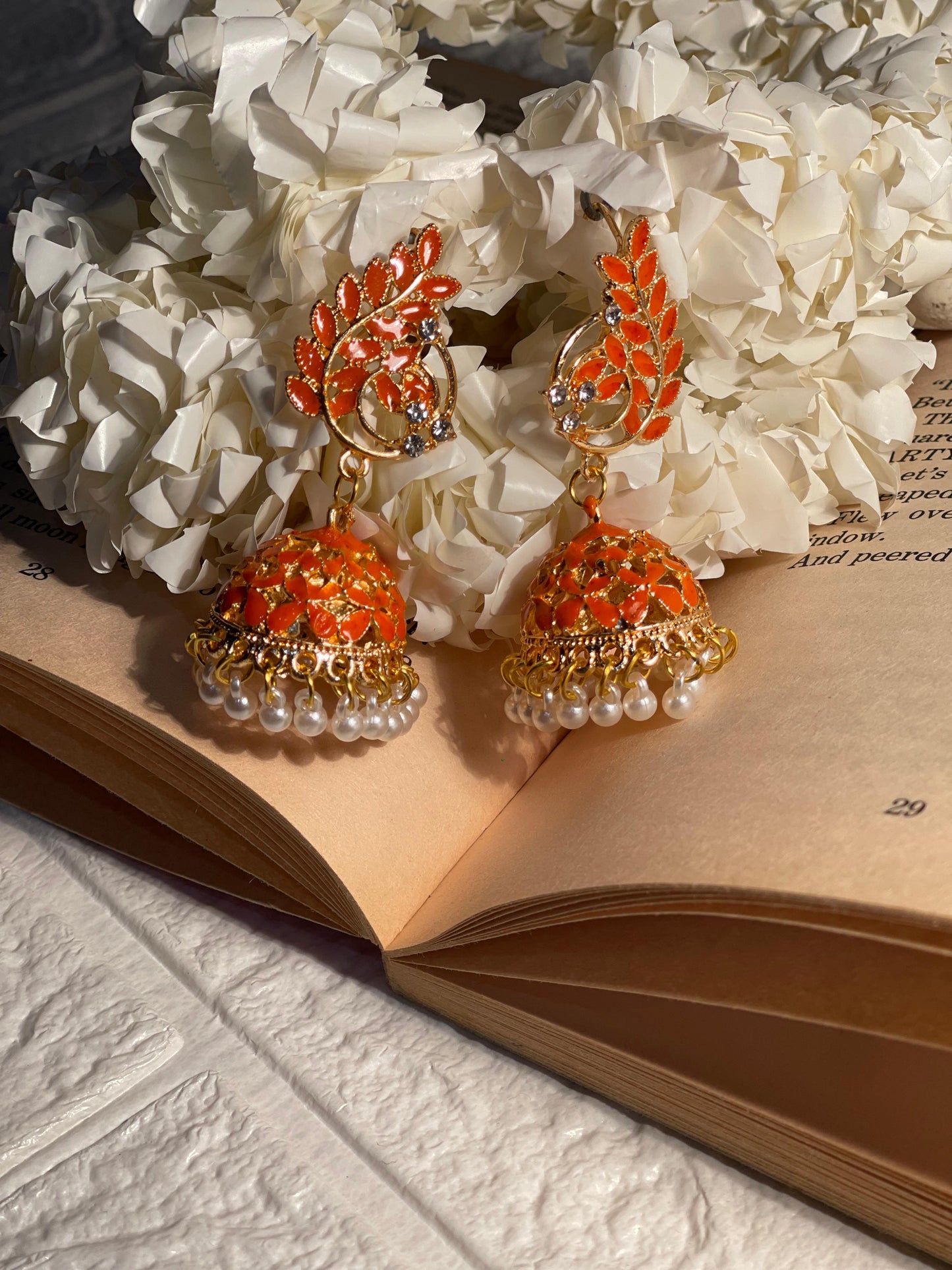 Booti bali orange-(Mahnoorbano)