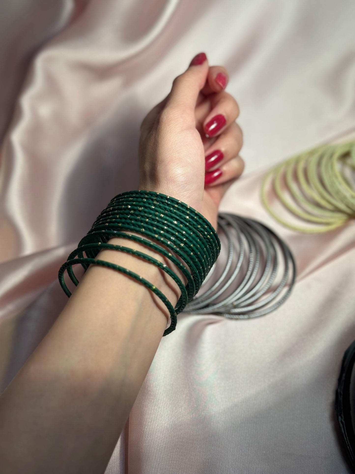 Basant bangles- 12 bangles green