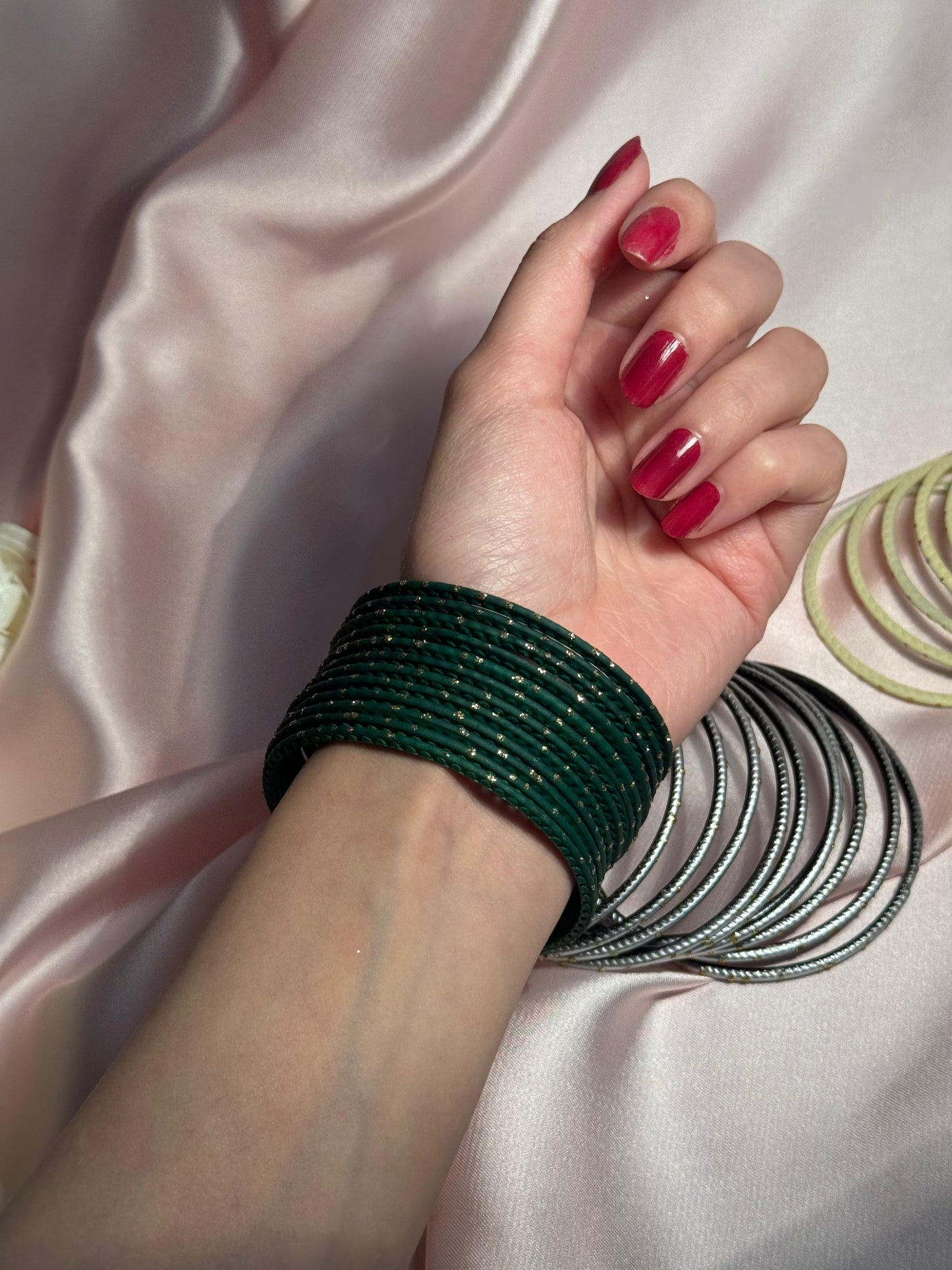Basant bangles- 12 bangles green