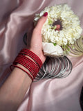Basant bangles- 12 bangles red