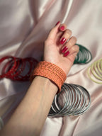 Basant bangles- 12 bangles light orange