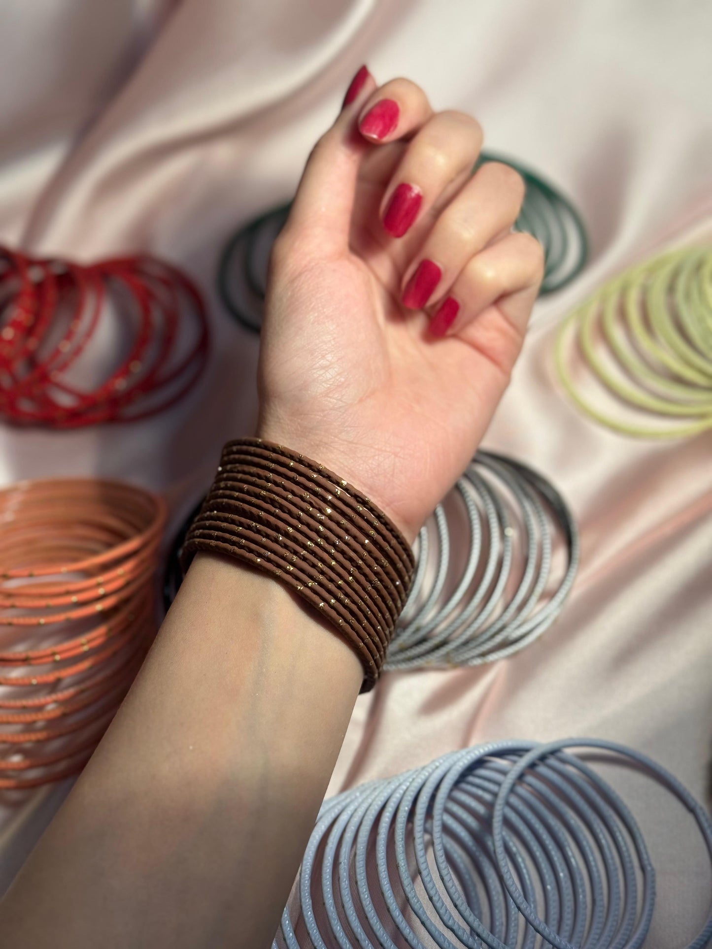Basant bangles- 12 bangles brown