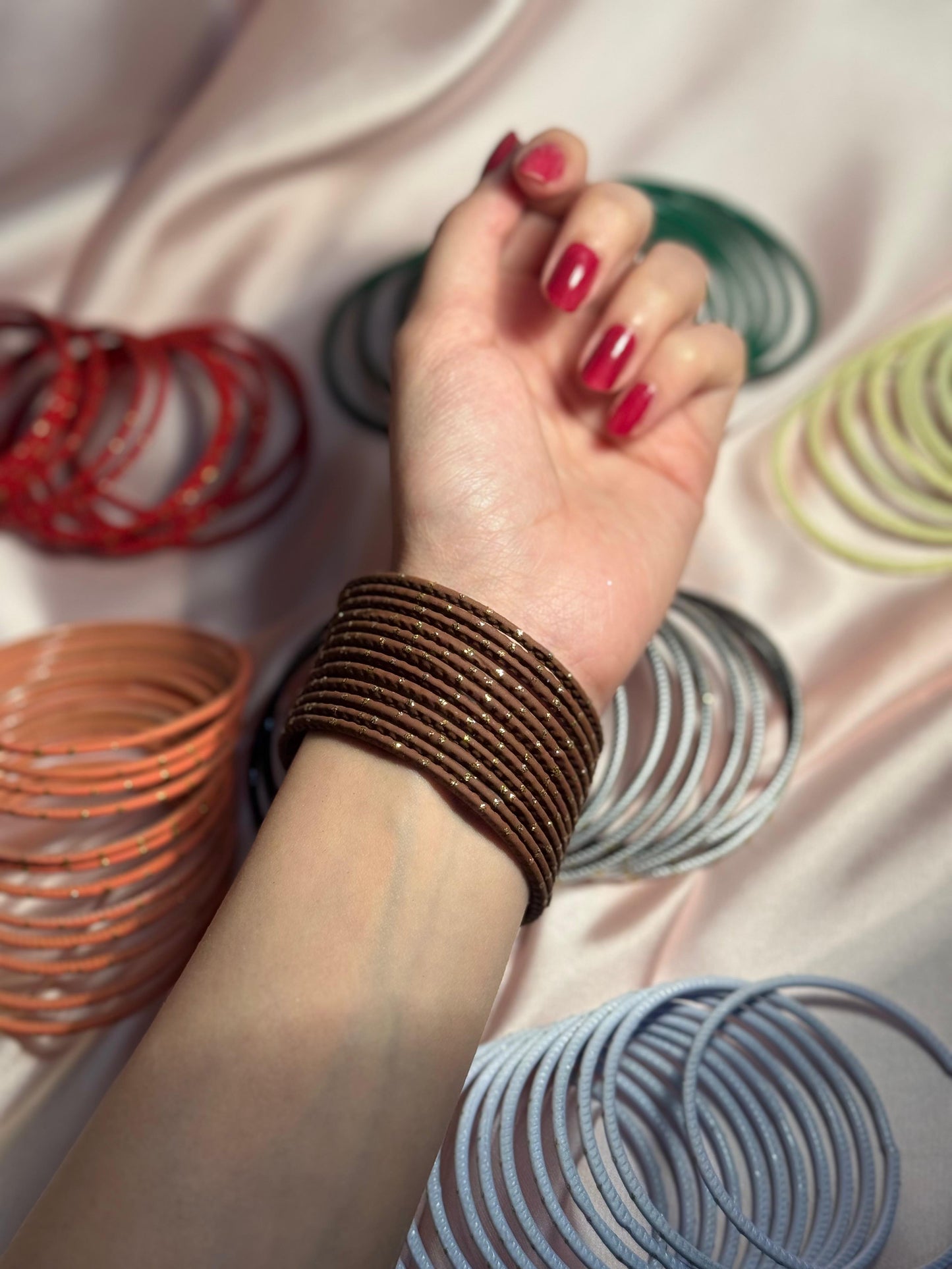 Basant bangles- 12 bangles brown