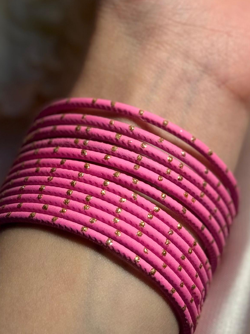 Basant bangles- 12 bangles pink