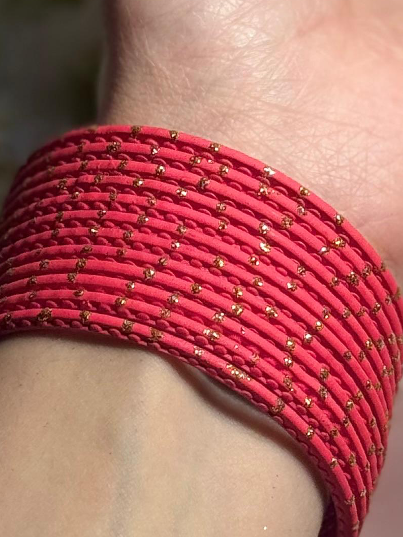 Basant bangles- 12 bangles shocking pink