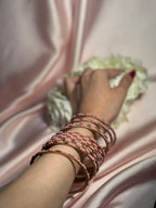 Neha Bangles (tea pink and Gold)