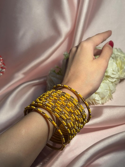 Neha Bangles (Yellow and Gold)