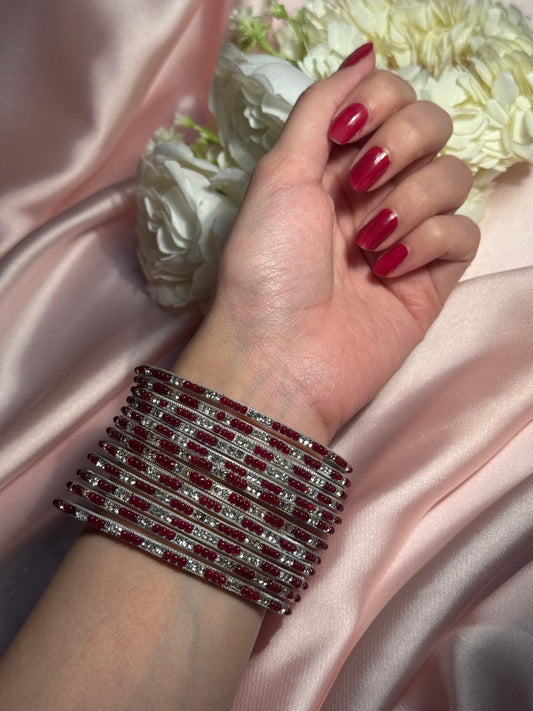 Neha Bangles (Brown, Silver and Pearl)