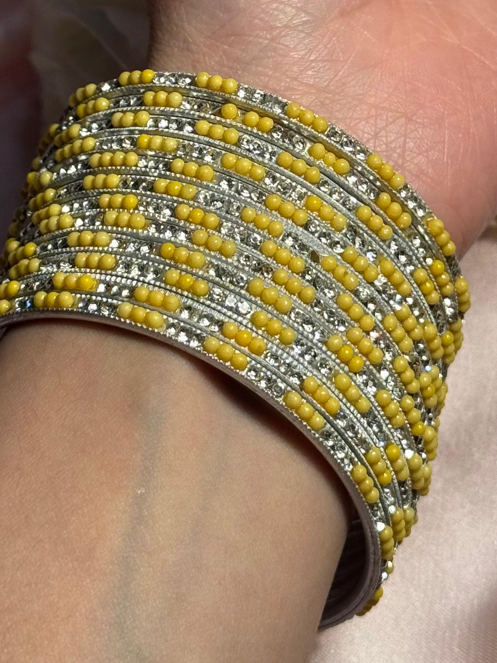 Neha Bangles (Yellow and silver )