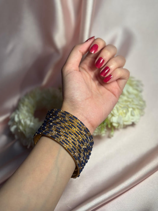 Neha Bangles (blue gold)