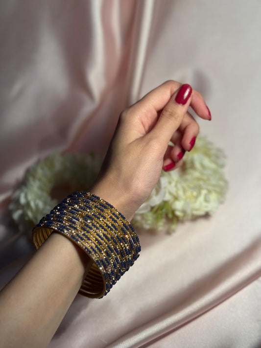 Neha Bangles (blue gold)