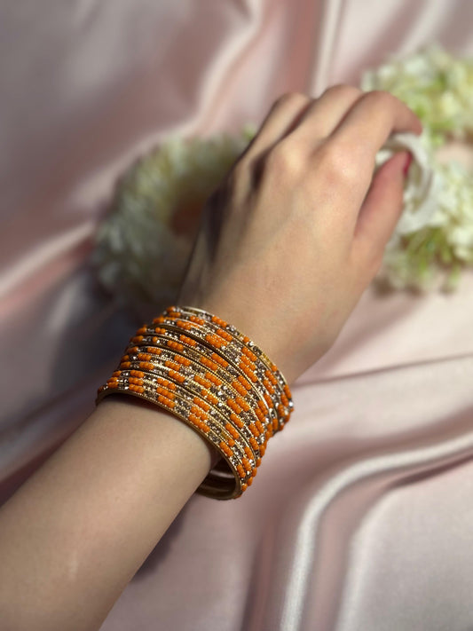 Neha Bangles (orange gold)