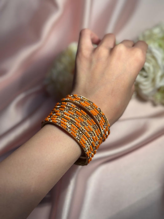 Neha Bangles (orange gold)