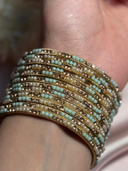 Neha Bangles (turquoise gold)
