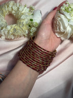 Neha Bangles (gold and coral)