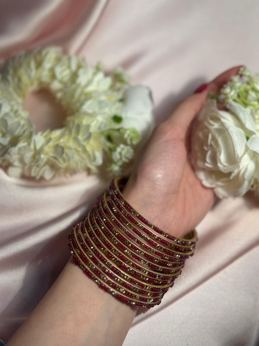 Neha Bangles (gold and coral)