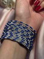 Neha Bangles (silver and blue)