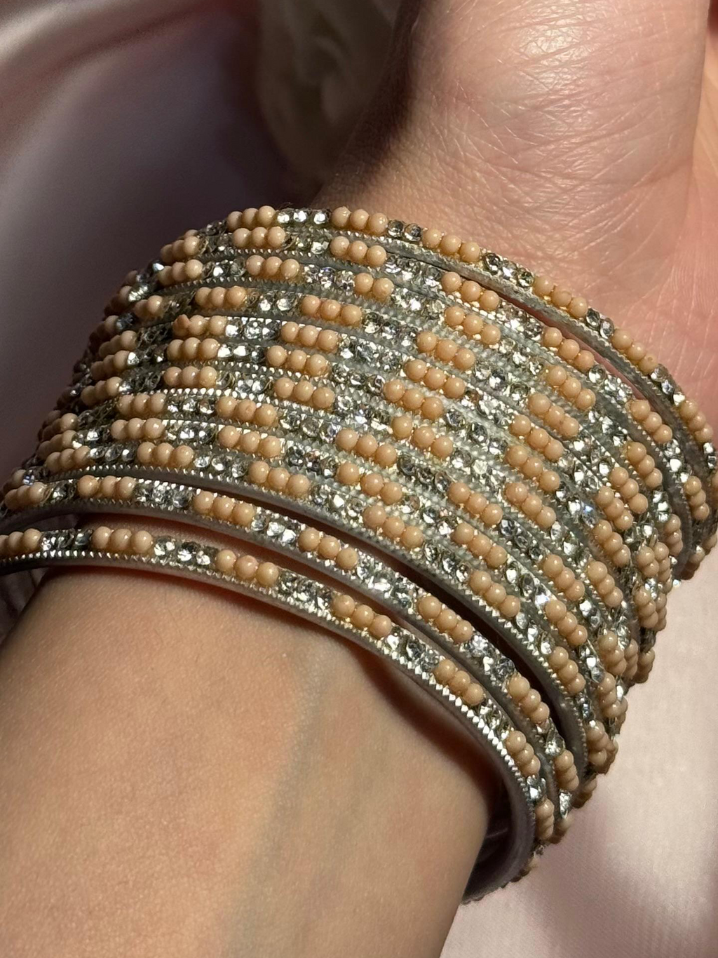 Neha Bangles (peach and silver)