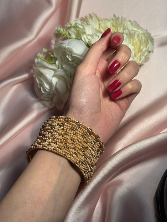 Neha Bangles (peach and gold)