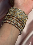 Neha Bangles (peach silver and white)