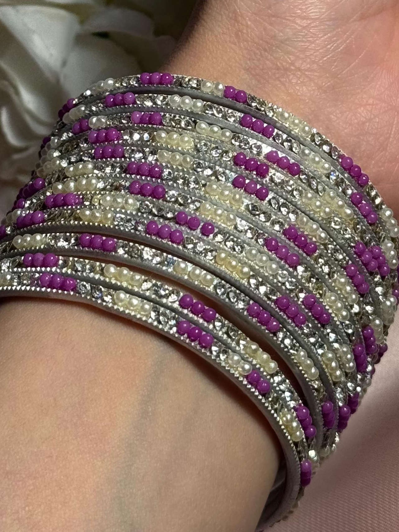 Neha Bangles (purple and silver)