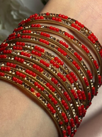 Neha Bangles (red and gold)