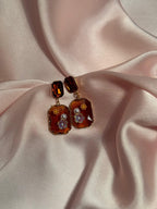 Enamel Floral Rectangle-brown