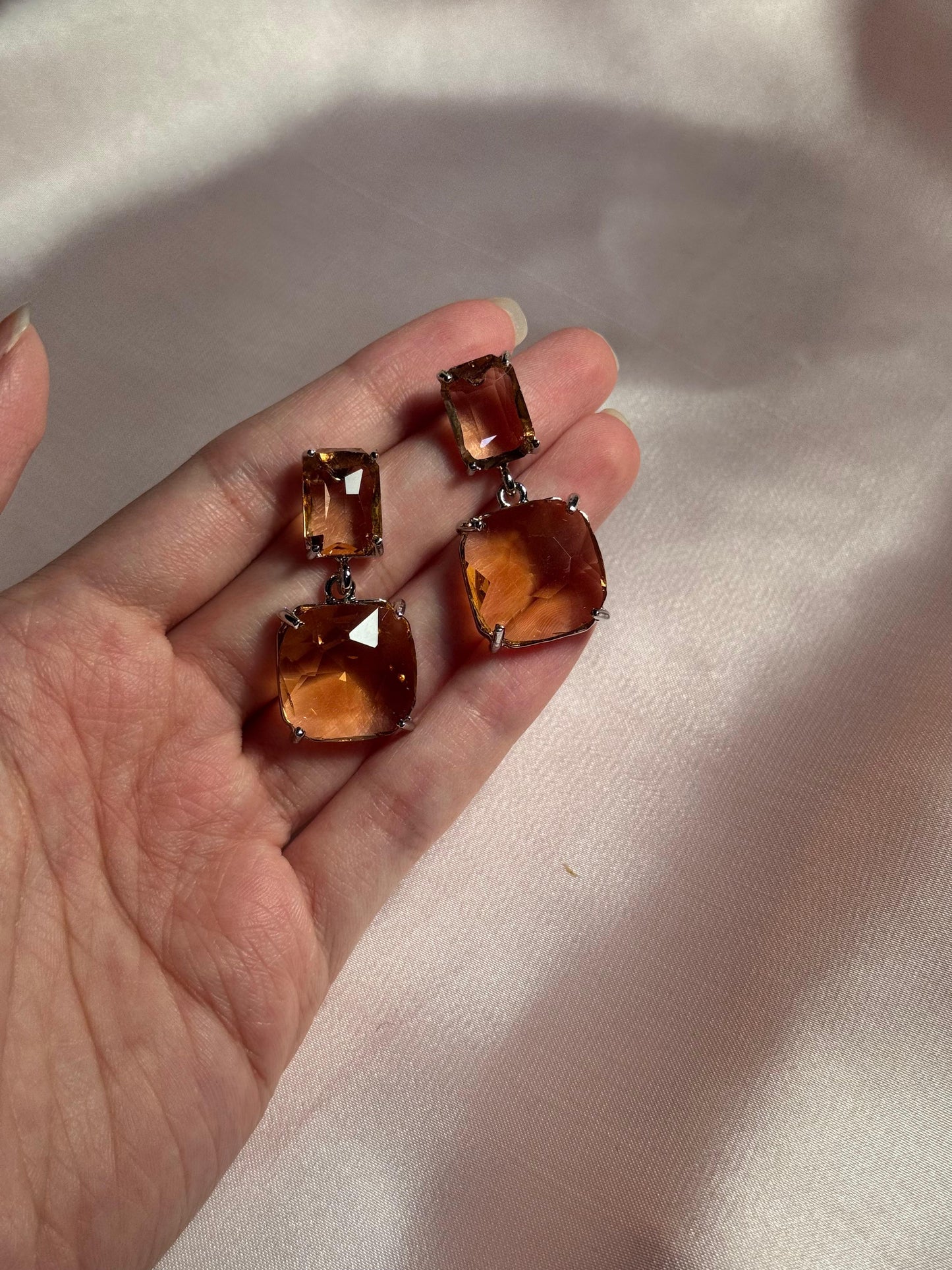 Enamel Earrings - brown