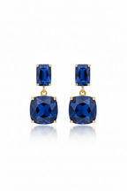 Enamel Earrings - blue gold