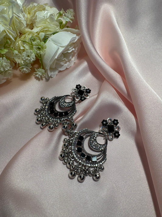 Malika Chand Kundan - black and silver -(Noor-Bano-Collection)